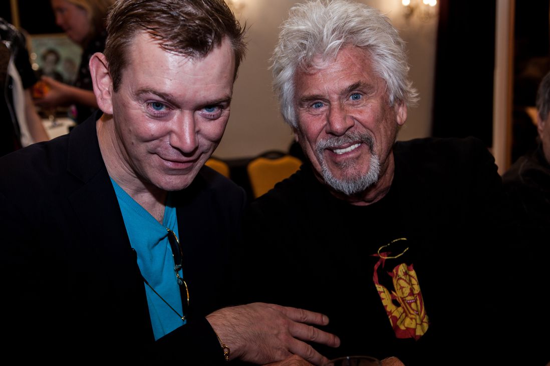 Barry Bostwick, who played Brad Majors, with a fan<br>